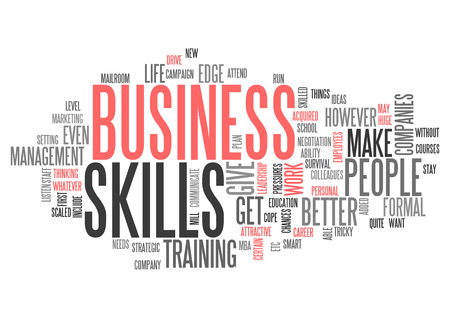 Word Cloud with Business Skills related tagsの写真素材