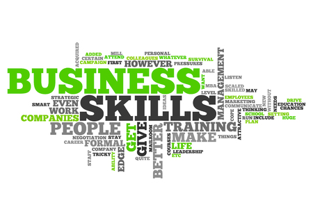 Word Cloud with Business Skills related tagsの写真素材