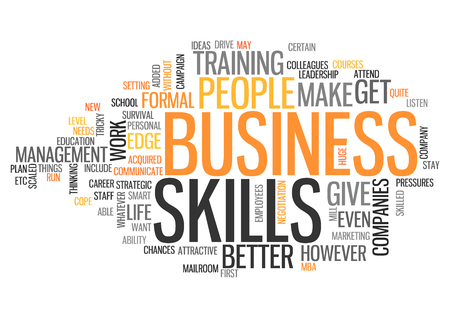 Word Cloud with Business Skills related tagsの写真素材