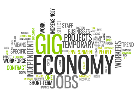 Word Cloud with Gig Economy related tagsの写真素材