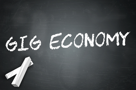 Blackboard with Gig Economy wordingの写真素材