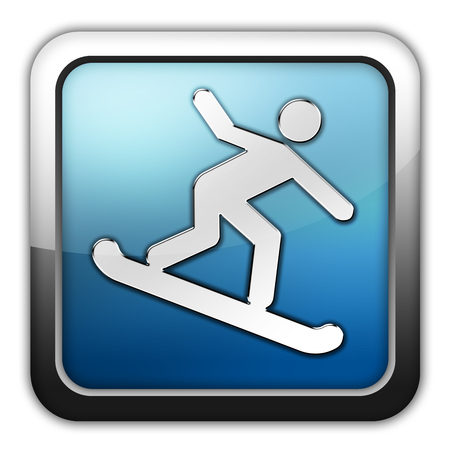 Icon, Button, Pictogram with Snowboarding symbolの写真素材