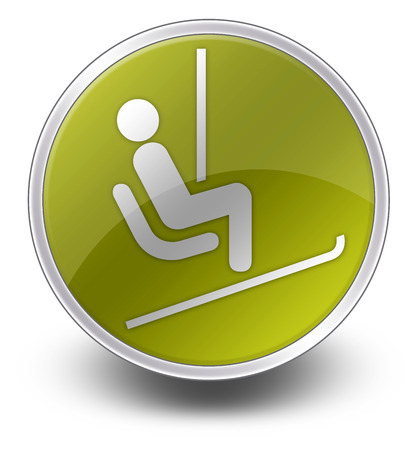 Icon, Button, Pictogram with Ski Lift symbolの写真素材