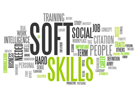 Word Cloud with Soft Skills related tagsの写真素材