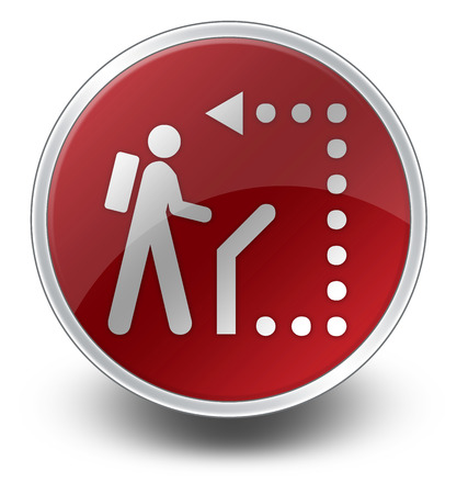 Icon, Button, Pictogram with Self-Guiding Trail symbolの写真素材