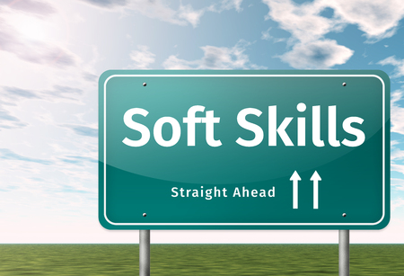 Signpost with Soft Skills wordingの写真素材