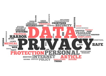 Word Cloud with Data Privacy related tagsの写真素材
