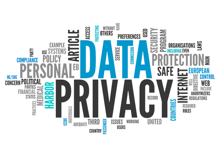 Word Cloud with Data Privacy related tagsの写真素材