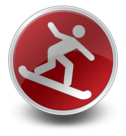 Icon, Button, Pictogram with Snowboarding symbolの写真素材