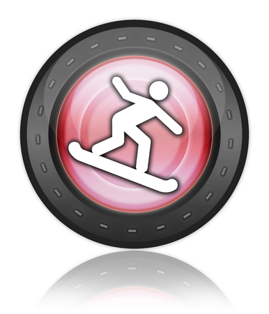 Icon, Button, Pictogram with Snowboarding symbolの写真素材