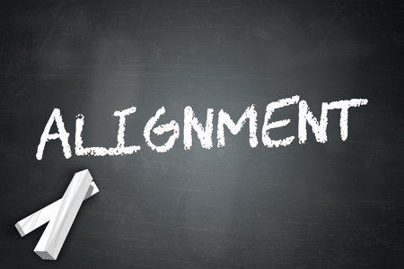 Blackboard with Alignment wordingの写真素材