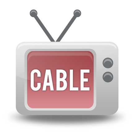 Carton-style icon with TV related wordingの写真素材
