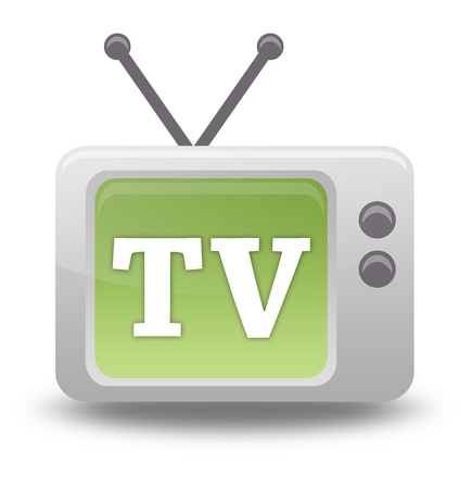 Carton-style icon with TV related wordingの写真素材