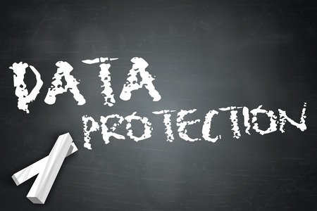 Blackboard with Data Protection wordingの写真素材