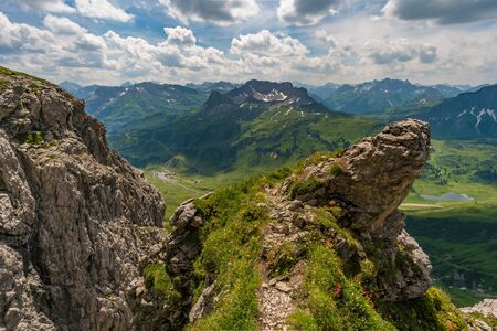 Beautiful mountain hike on the Great Widderstein in the Allg?u Alps in the Kleinwalsertal
