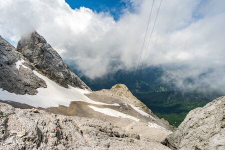 Beautiful hike and climb to the Zugspitze near Ehrwald and Eibsee, the highest mountain in Germany