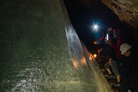 The Schellenberger ice cave in Untersberg near Marktschellenberg is Germany's largest ice cave in the Berchtesgadener Landのeditorial素材