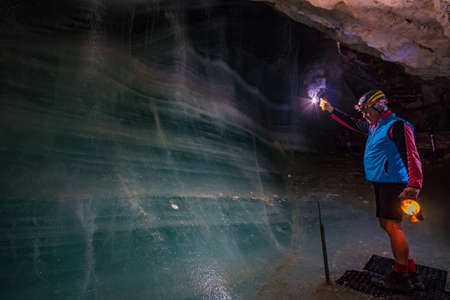 The Schellenberger ice cave in Untersberg near Marktschellenberg is Germany's largest ice cave in the Berchtesgadener Landのeditorial素材
