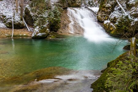 The beautiful snow-covered Eisobel in Allgau in winter