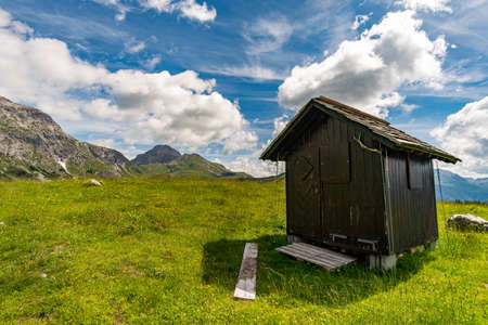 Fantastic hike in the Lechquellen Mountains in Vorarlberg Austria near Lech, Warth, Bludenzの写真素材