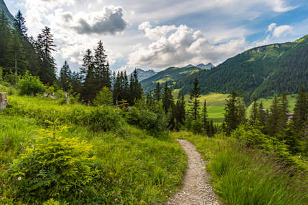 Fantastic hike in the Lechquellen Mountains in Vorarlberg Austria near Lech, Warth, Bludenzの写真素材