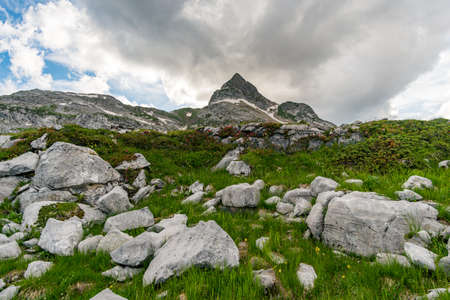Fantastic hike in the Lechquellen Mountains in Vorarlberg Austria near Lech, Warth, Bludenz