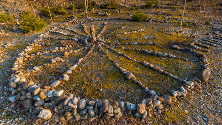 Fantastically beautiful stone labyrinth discovered in the middle of the forest in Upper Swabia.