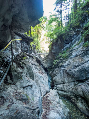 The Starzlachklamm between Burgberg and Sonthofen near the Grunten in Allgauの写真素材