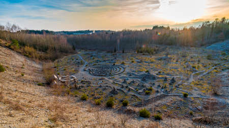 Fantastically beautiful stone labyrinth discovered in the middle of the forest in Upper Swabia.