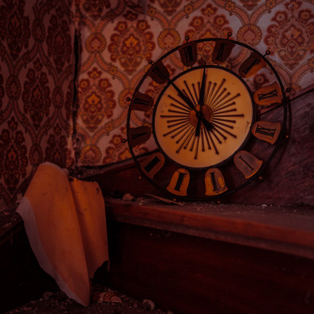 Creepy abandoned building with natural decay so-called lost place with retro interior decorationの写真素材