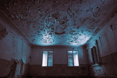 An old abandoned horror castle from the Middle Ages that is falling into disrepairの写真素材