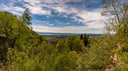 Fantastic views on the premium hiking trail on Gehrenberg near Markdorf on Lake Constanceの写真素材