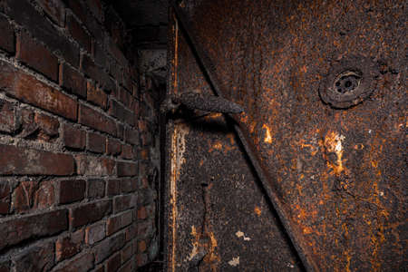 An old little bunker from the second world was near a factory in the woodsの写真素材