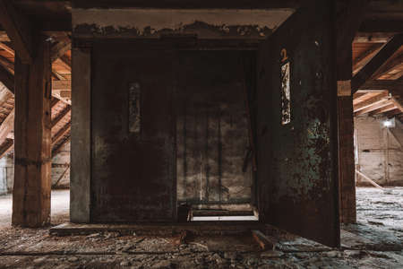 An old mill, an old warehouse, for agricultural products such as grain and seedの写真素材