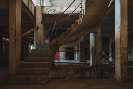 An old mill, an old warehouse, for agricultural products such as grain and seedの写真素材