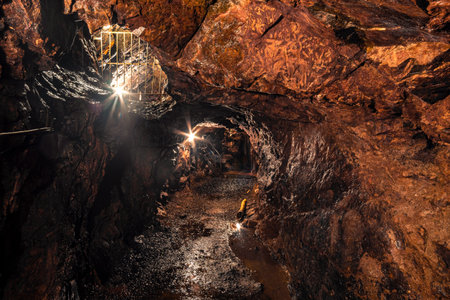 Exciting visitor mine, the Hoffnungsstollen underground, near Todtmoos in the southern Black Forestの写真素材