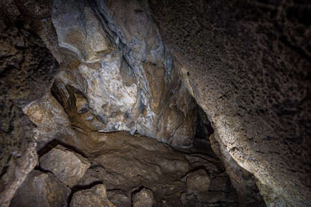 Breathtaking stalactite caves in the Obere Donau Nature Park near Beuron Sigmaringenの写真素材
