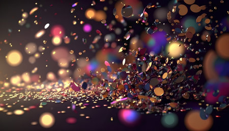 abstract background with bokeh lights and stars, 3d renderの素材
