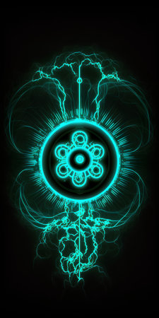 Fractal lightning, abstract electrical background, computer generated images.の素材