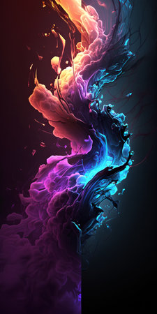 abstract background with colorful paint splashes. 3d illustration.の素材