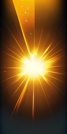 Abstract golden background with rays and lights. Vector illustration. Eps 10の素材