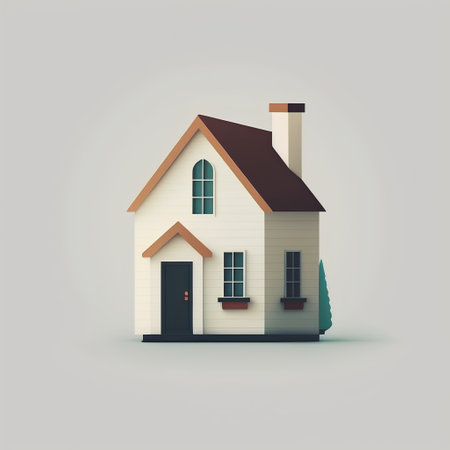 House with chimney on a gray background. Vector illustration. Eps 10の素材