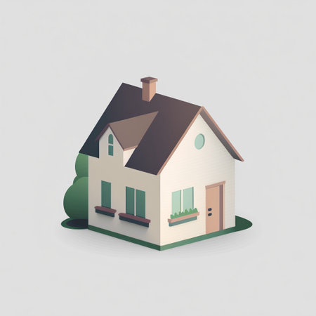 Vector illustration of a house in the village. Real estate concept.の素材