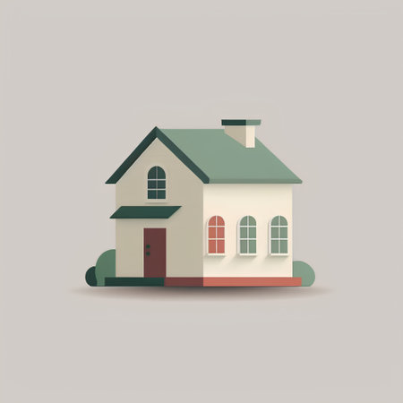 Vector illustration of a house in a flat style. House icon.の素材