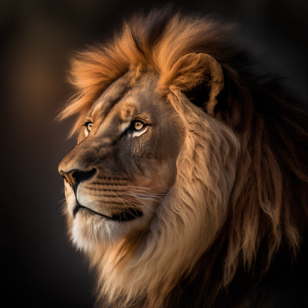 Portrait of a male lion (Panthera leo)の素材