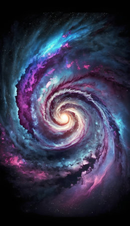 Abstract background with spiral in space, computer-generated image. Elements of this image furnished by NASAの素材
