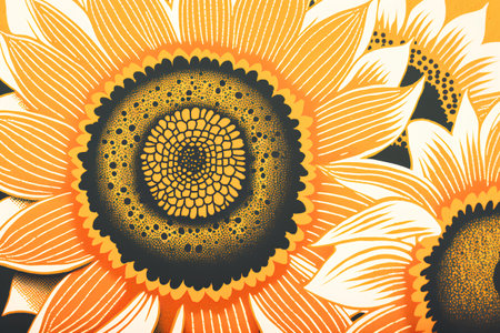 Sunflower pattern. Seamless vector background with sunflowers.の素材