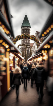 Christmas market at the old town of Riga, Latvia, Europe.の素材