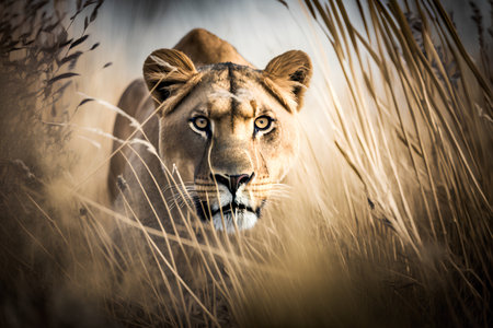 Lioness in the Okavango Delta - Moremi National Park in Botswanaの素材