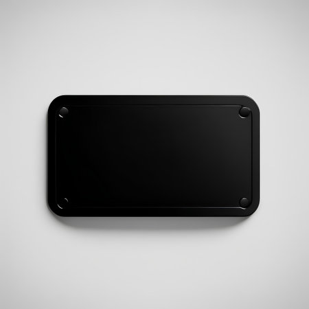 Blank black signboard on white background. 3d illustration.の素材
